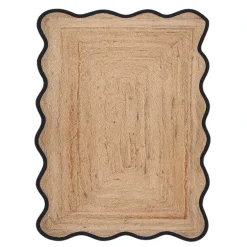 Tapis de salon tressé avec finition ondulée