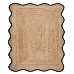 Tapis de salon tressé avec finition ondulée