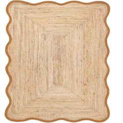 Tapis de salon tressé avec finition ondulée