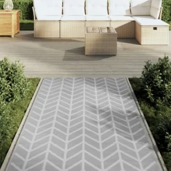 Tapis d’extérieur rectangulaire réversible motif chevrons