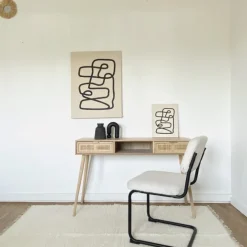 Tapis en coton tissé main avec franges