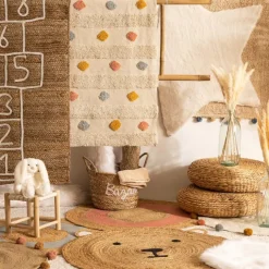 Tapis en jute à tête d'ourson
