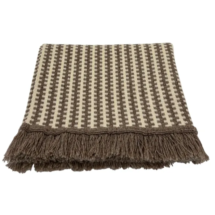 Tapis en laine et coton à motif rayé graphique