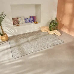 Tapis extérieur déperlant et antidérapant motif géométrique