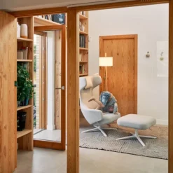 Tapis lavable en laine café doré