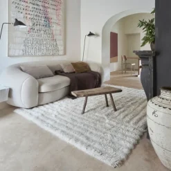 Tapis lavable en laine dunes - mouton blanc