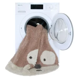 Tapis lavable en laine mademoiselle souris