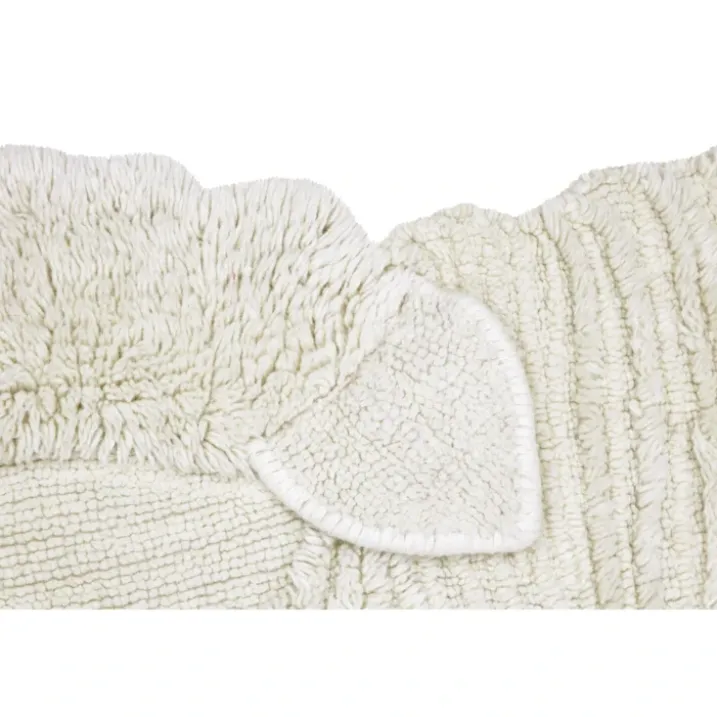 Tapis lavable en laine mouton au nez rose