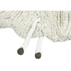 Tapis lavable en laine mouton au nez rose