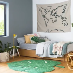Tapis lavable feuille de monstera