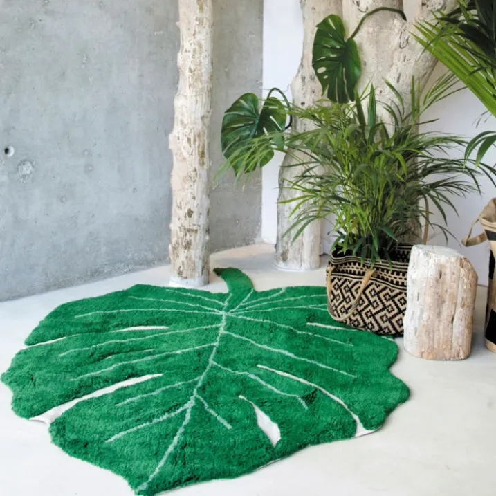 Tapis lavable feuille de monstera