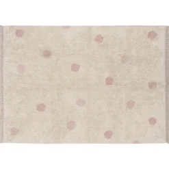 Tapis lavable hippy dots naturel