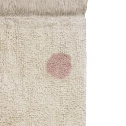 Tapis lavable hippy dots naturel