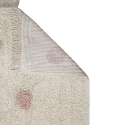 Tapis lavable hippy dots naturel