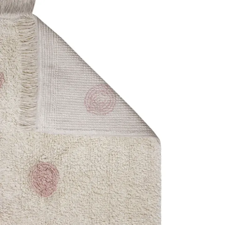 Tapis lavable hippy dots naturel