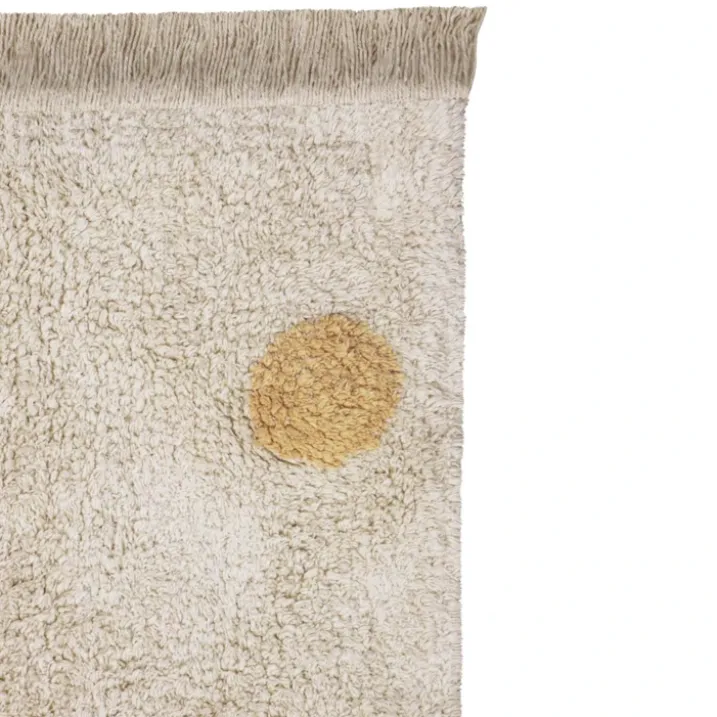 Tapis lavable hippy dots naturel