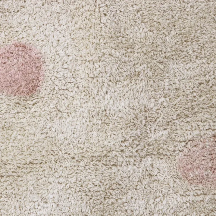 Tapis lavable hippy dots naturel