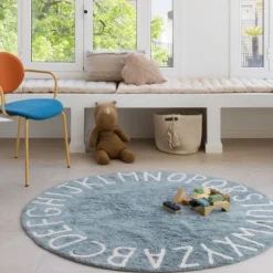 Tapis lavable rond alphabet ABC