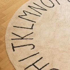 Tapis lavable rond alphabet ABC