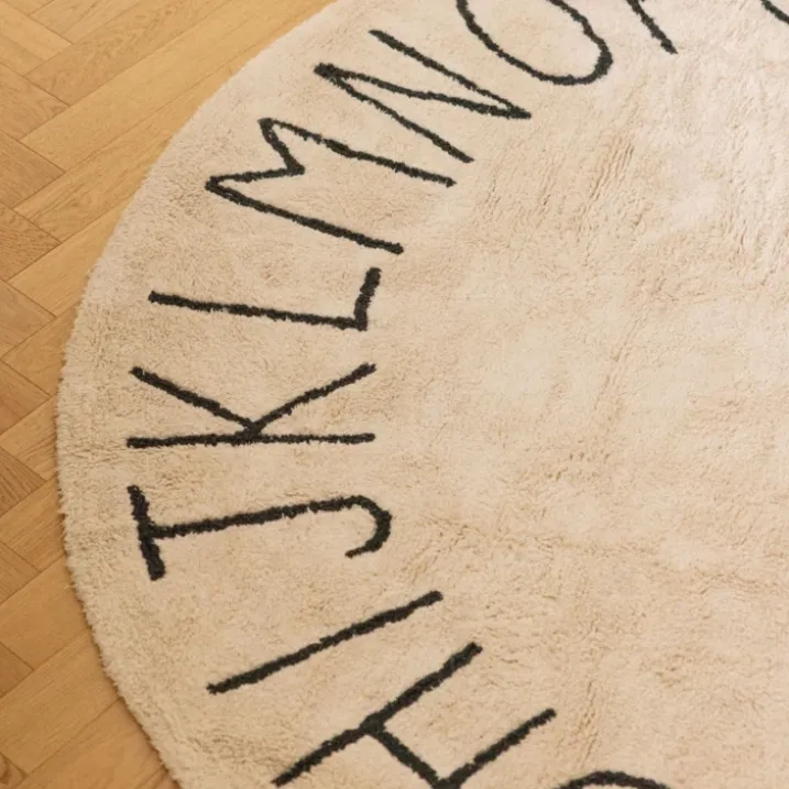 Tapis lavable rond alphabet ABC