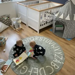 Tapis lavable rond alphabet ABC