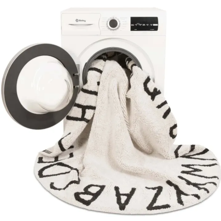 Tapis lavable rond alphabet ABC