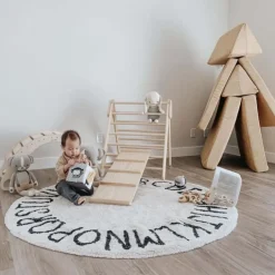 Tapis lavable rond alphabet ABC