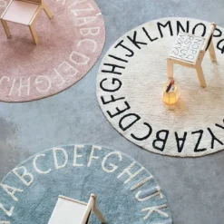 Tapis lavable rond alphabet ABC