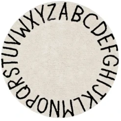 Tapis lavable rond alphabet ABC