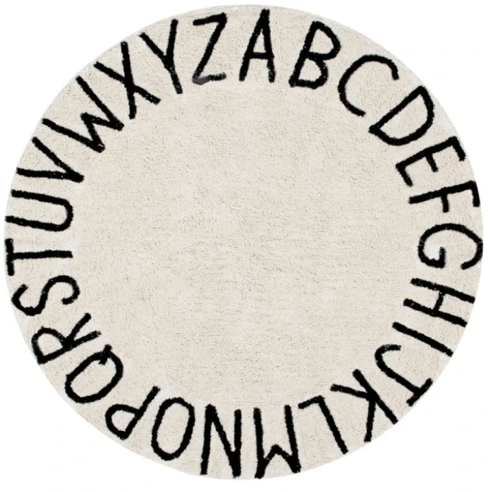 Tapis lavable rond alphabet ABC