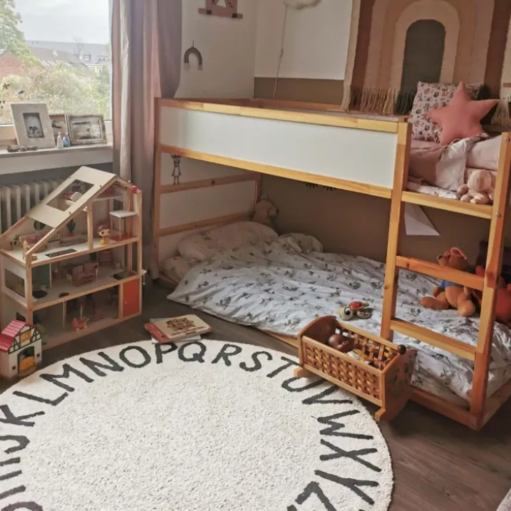 Tapis lavable rond alphabet ABC