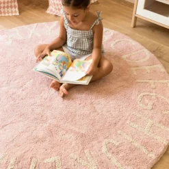 Tapis lavable rond alphabet ABC