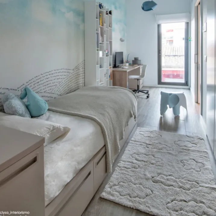 Tapis lavable rugcycled clouds