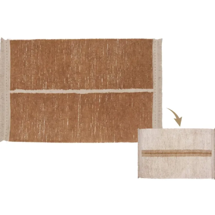 Tapis lavable réversible caramel duo