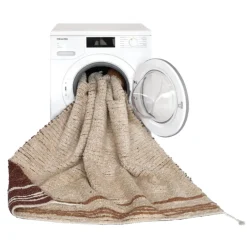 Tapis lavable réversible caramel double