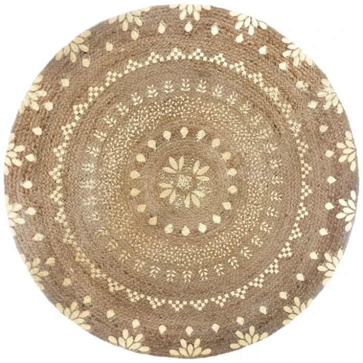 Tapis rond en jute Gold Shine
