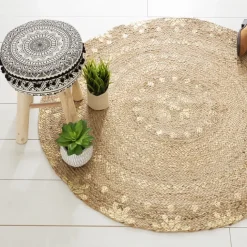 Tapis rond en jute Gold Shine