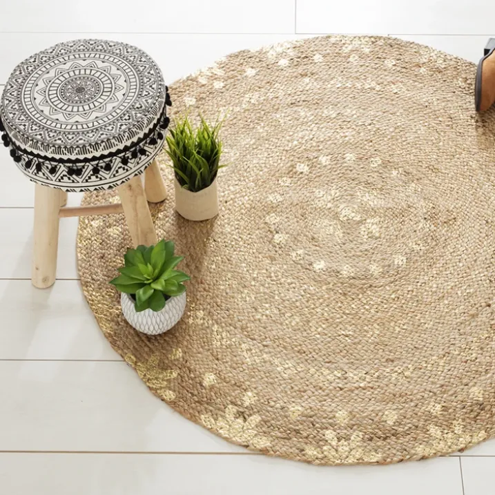 Tapis rond en jute Gold Shine