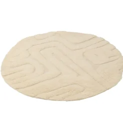 Tapis rond en laine motif abstrait