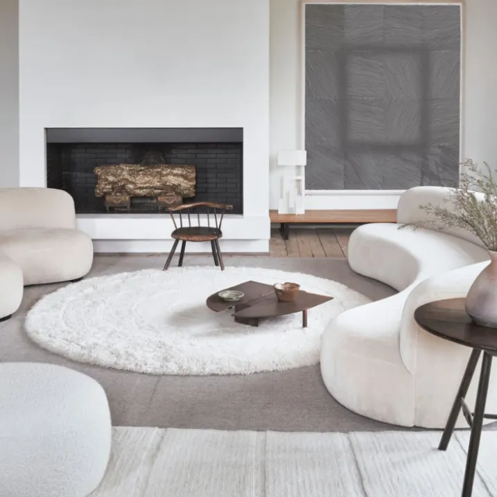 Tapis rond lavable en laine cercle arctique