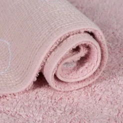 Tapis rose lavable étoiles