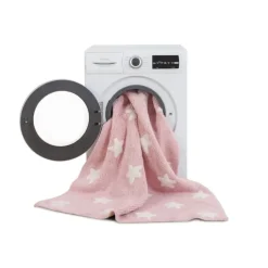 Tapis rose lavable étoiles