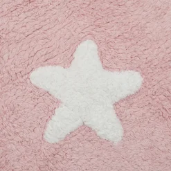 Tapis rose lavable étoiles