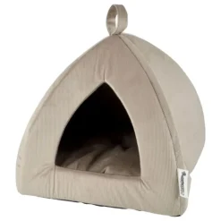 Tente velours côtelé pour chat