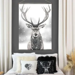 Toile murale imprimée cerf style arty