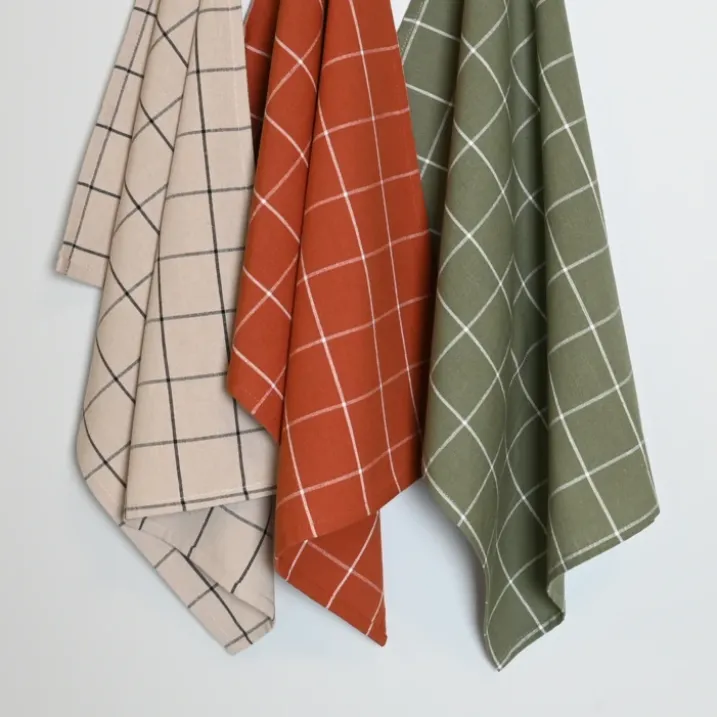 Torchon de cuisine en coton à motif carreaux