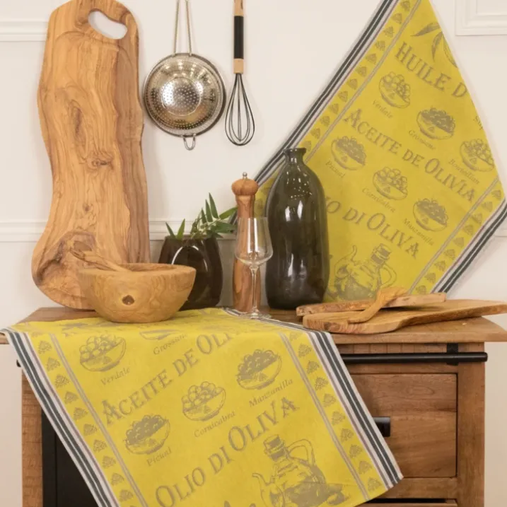 Torchon en coton huile d’olive