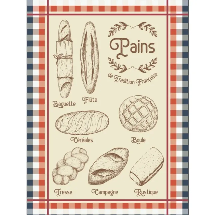 Torchon en coton pains tradition française