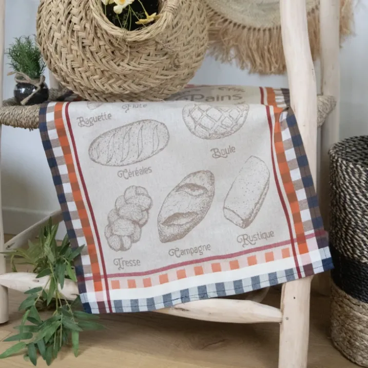 Torchon en coton pains tradition française