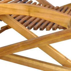 Transat avec repose pied en bois d'acacia